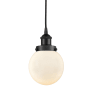 Innovations Lighting Beacon 6" Wide Mini Pendant Matte Black / Matte White