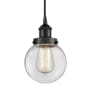 Innovations Lighting Beacon 6" Wide Mini Pendant Matte Black / Clear