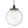 Innovations Lighting Beacon 14" Wide Pendant Matte Black / Seedy