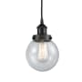 Innovations Lighting Beacon 6" Wide Mini Pendant Matte Black / Seedy