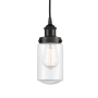 Innovations Lighting Dover 5" Wide Mini Pendant Matte Black / Clear