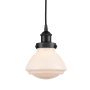 Innovations Lighting Olean 7" Wide Mini Pendant Matte Black / Matte White