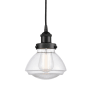 Innovations Lighting Olean 7" Wide Mini Pendant Matte Black / Clear