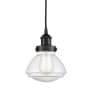 Innovations Lighting Olean 7" Wide Mini Pendant Matte Black / Seedy