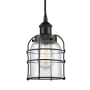 Innovations Lighting Bell Cage 6" Wide Cage Mini Pendant Matte Black / Clear