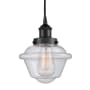 Innovations Lighting Oxford 8" Wide Mini Pendant Matte Black / Seedy