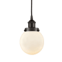 Innovations Lighting Beacon 6" Wide Mini Pendant Oil Rubbed Bronze / Matte White