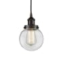 Innovations Lighting Beacon 6" Wide Mini Pendant Oil Rubbed Bronze / Clear