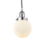 Innovations Lighting Beacon 6" Wide Mini Pendant Polished Chrome / Matte White