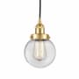 Innovations Lighting Beacon 6" Wide Mini Pendant Satin Gold / Clear