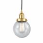 Innovations Lighting Beacon 6" Wide Mini Pendant Satin Gold / Seedy