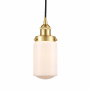 Innovations Lighting Dover 5" Wide Mini Pendant Satin Gold / Matte White
