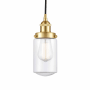 Innovations Lighting Dover 5" Wide Mini Pendant Satin Gold / Clear