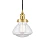 Innovations Lighting Olean 7" Wide Mini Pendant Satin Gold / Clear
