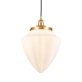 Innovations Lighting Bullet 12" Wide Pendant Satin Gold / Matte White
