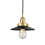 Innovations Lighting Railroad 8" Wide Mini Pendant Satin Gold / Matte Black