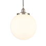 Innovations Lighting Beacon 14" Wide Pendant Brushed Satin Nickel / Matte White
