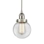Innovations Lighting Beacon 6" Wide Mini Pendant Brushed Satin Nickel / Clear