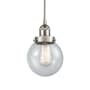 Innovations Lighting Beacon 6" Wide Mini Pendant Brushed Satin Nickel / Seedy