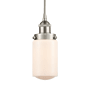 Innovations Lighting Dover 5" Wide Mini Pendant Brushed Satin Nickel / Matte White