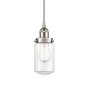 Innovations Lighting Dover 5" Wide Mini Pendant Brushed Satin Nickel / Clear