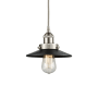 Innovations Lighting Railroad 8" Wide Mini Pendant Brushed Satin Nickel / Matte Black