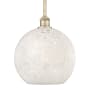 Innovations Lighting White Mouchette 12" Wide Pendant Antique Brass