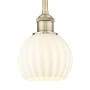 Innovations Lighting White Venetian 6" Wide Mini Pendant Antique Brass