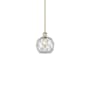Innovations Lighting Farmhouse Rope 8" Wide Mini Pendant Antique Brass / Clear Glass with White Rope