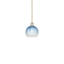 Innovations Lighting Brookhaven Globe 8" Wide Mini Pendant Antique Brass / Sapphire Blue