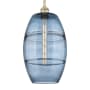 Innovations Lighting Vaz 10" Wide Mini Pendant Antique Brass / Princess Blue