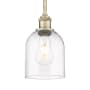 Innovations Lighting Bella 6" Wide Mini Pendant Antique Brass / Clear