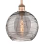Innovations Lighting Athens Deco Swirl 10" Wide Mini Pendant Antique Copper