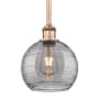 Innovations Lighting Athens Deco Swirl 8" Wide Mini Pendant Antique Copper