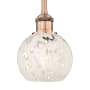 Innovations Lighting White Mouchette 6" Wide Mini Pendant Antique Copper