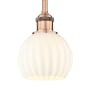Innovations Lighting White Venetian 6" Wide Mini Pendant Antique Copper