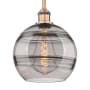 Innovations Lighting Rochester 10" Wide Mini Pendant Antique Copper / Light Smoke