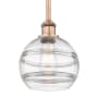 Innovations Lighting Rochester 8" Wide Mini Pendant Antique Copper / Clear