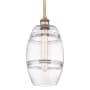 Innovations Lighting Vaz 8" Wide Mini Pendant Antique Copper / Clear