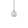 Innovations Lighting Farmhouse Rope 8" Wide Mini Pendant Black Antique Brass / White Glass with Brown Rope