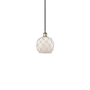 Innovations Lighting Farmhouse Rope 8" Wide Mini Pendant Black Antique Brass / White Glass with White Rope
