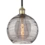 Innovations Lighting Athens Deco Swirl 10" Wide Mini Pendant Black Antique Brass
