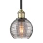 Innovations Lighting Athens Deco Swirl 6" Wide Mini Pendant Black Antique Brass