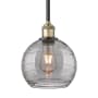 Innovations Lighting Athens Deco Swirl 8" Wide Mini Pendant Black Antique Brass