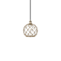 Innovations Lighting Farmhouse Rope 10" Wide Mini Pendant Black Antique Brass / Clear Glass with Brown Rope