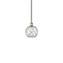 Innovations Lighting Farmhouse Rope 8" Wide Mini Pendant Black Antique Brass / Clear Glass with White Rope