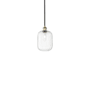 Innovations Lighting Preston 7" Wide Mini Pendant Black Antique Brass / Clear
