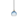 Innovations Lighting Brookhaven Globe 8" Wide Mini Pendant Black Antique Brass / Sapphire Blue