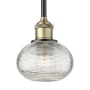 Innovations Lighting Ithaca 6" Wide Mini Pendant Black Antique Brass