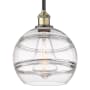 Innovations Lighting Rochester 10" Wide Mini Pendant Black Antique Brass / Clear